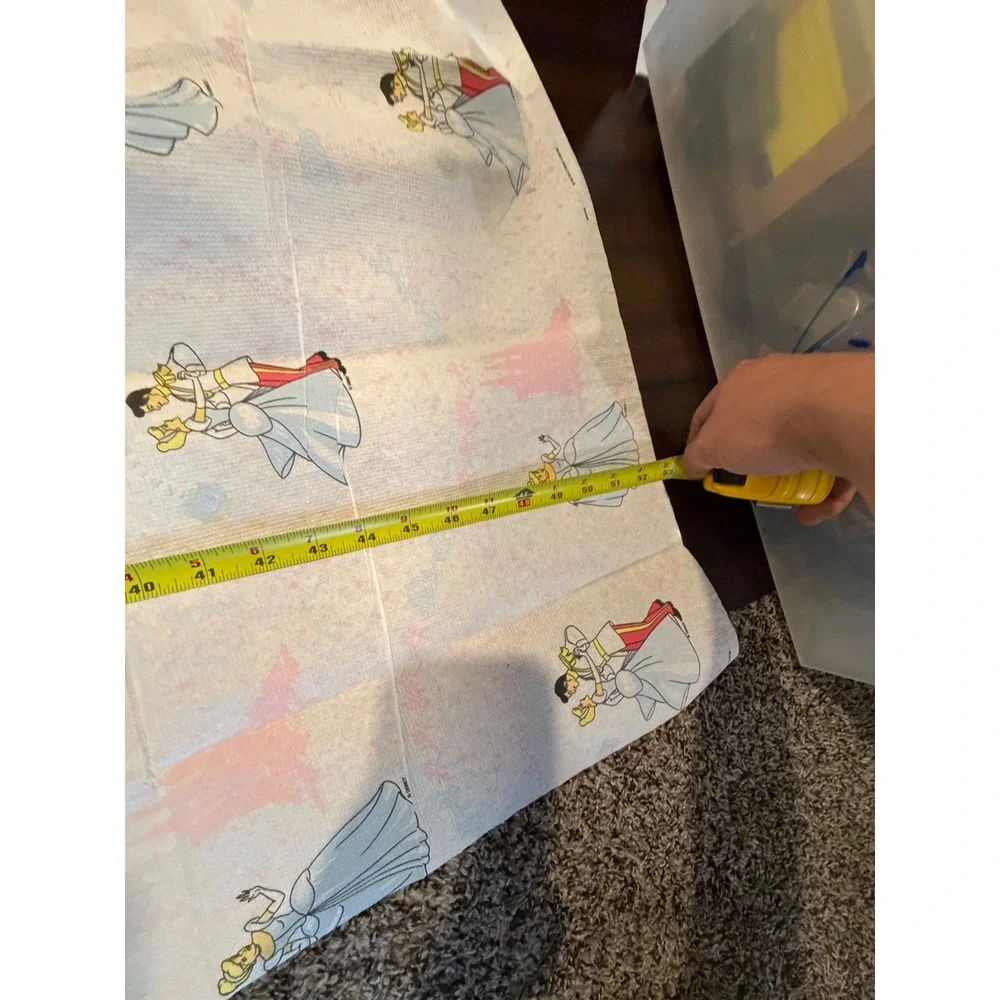 Vintage Disney Cinderella Paper‎ Tablecloth Beacho Walt Disney Co 52x88 Retro